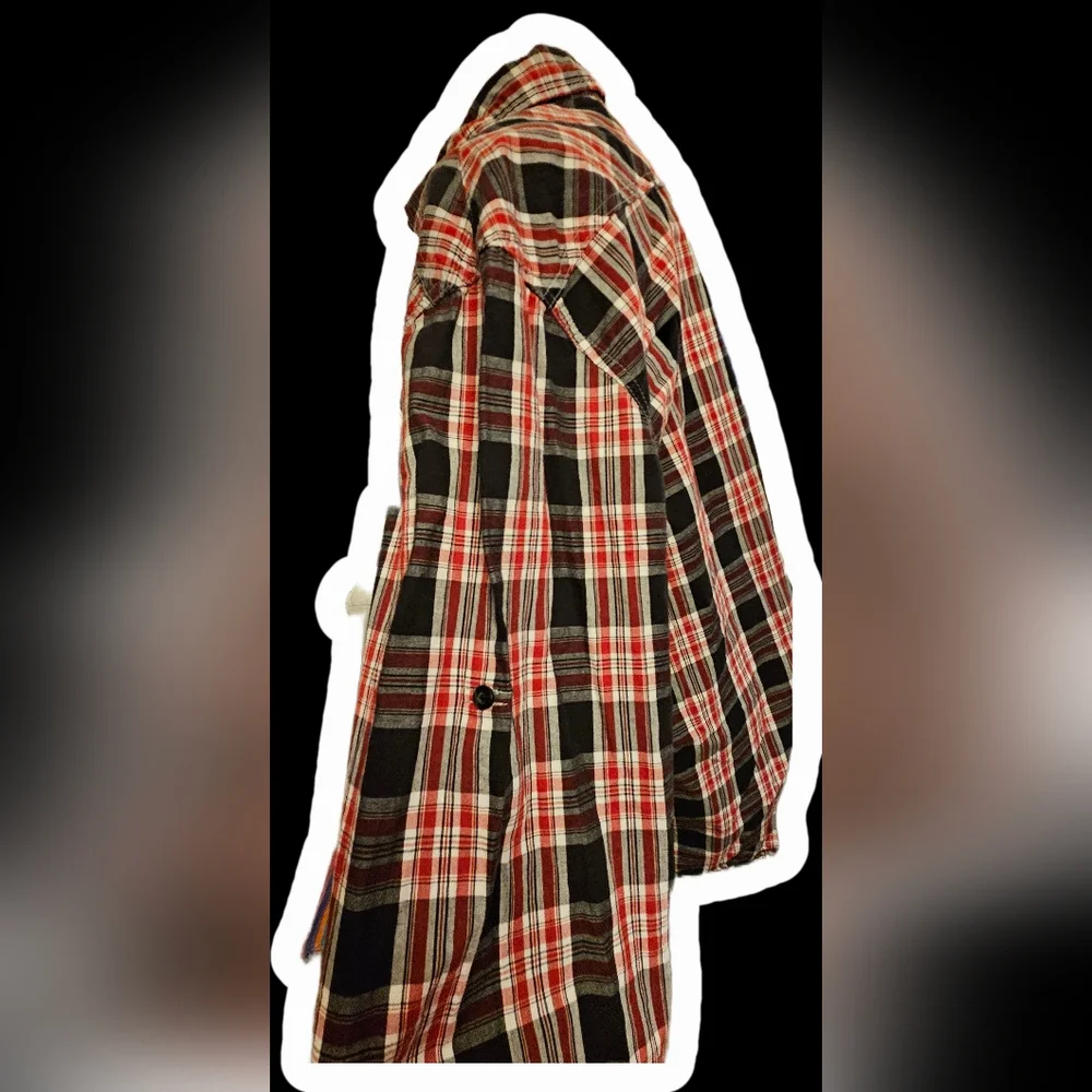 Carbon Red and Black Checkered Casual Shirt - Picture 3 of 4